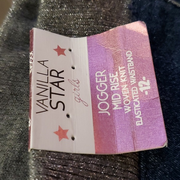 GIRLS sz 12 VANILLA STAR Jeans mid rise joggers elastic waistband stretch cargo - Picture 8 of 8